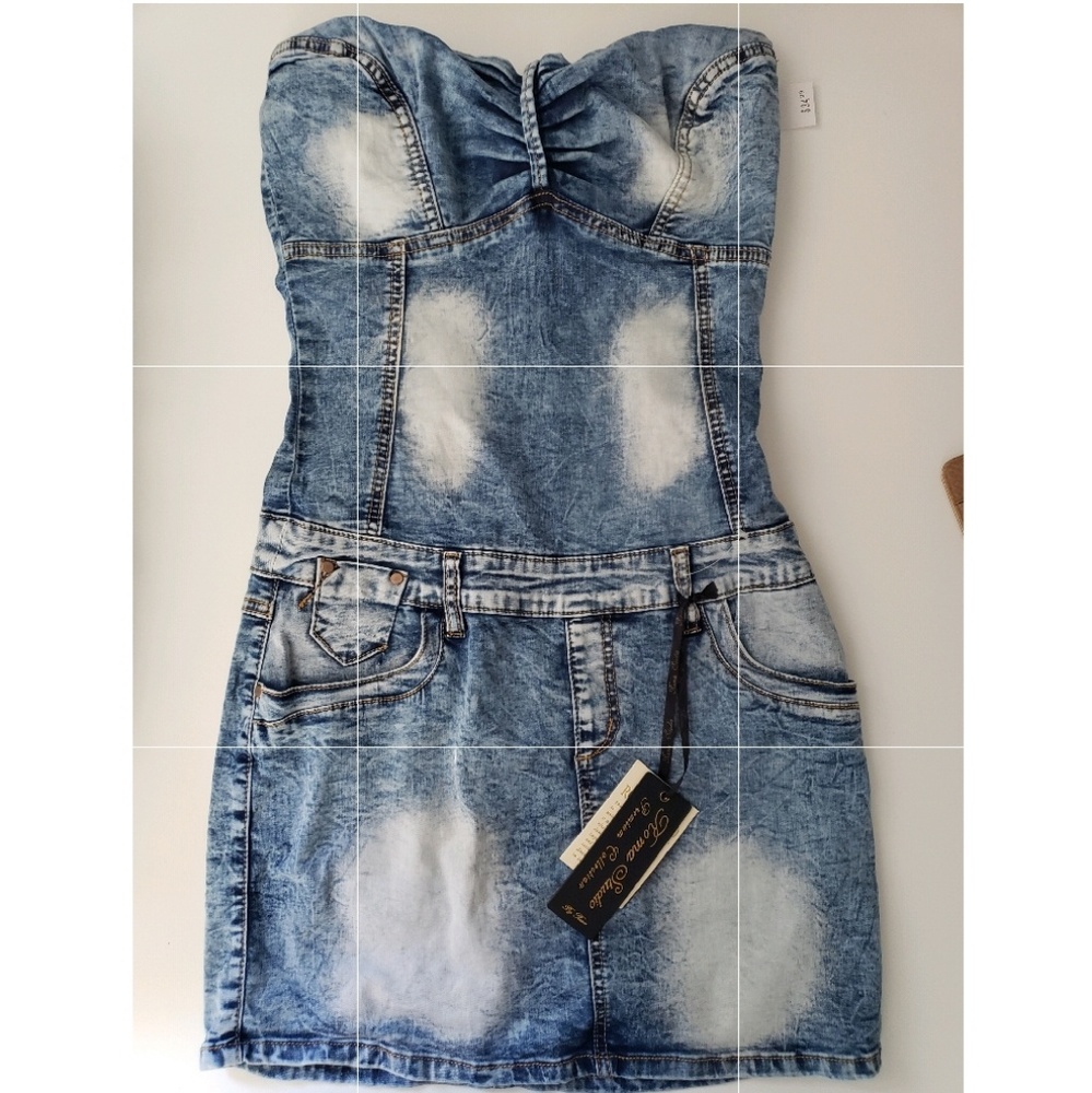 STRAPLESS JEAN DRESS